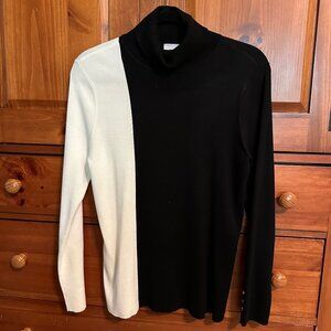 Sophisticated CHICOS Black/White Sweater, Sz 1